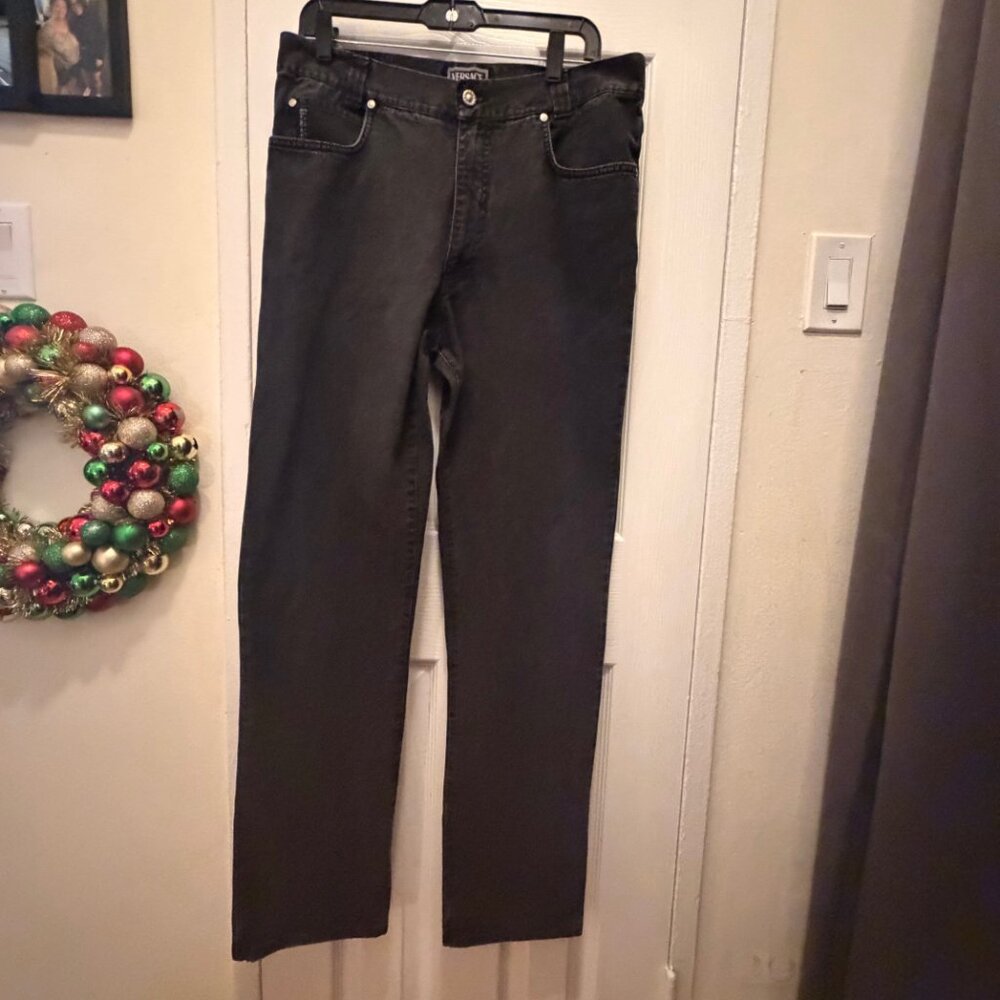 Versace Classic V2 Black Straight-Leg Jeans Men’s 34 (Tag 38) Made in Italy